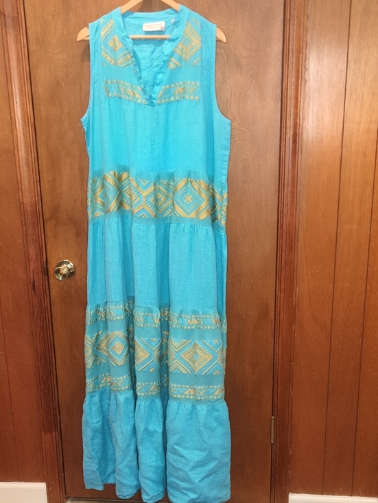 Haris Cotton Dresses & Skirts - Haris Cotton 100% Linen Maxi Dress Size XL